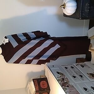 Vintage 1970s Nina Leonard brown blue dress scarf set small nwt